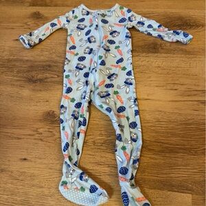 Place Blue Animal Print Kids Footie